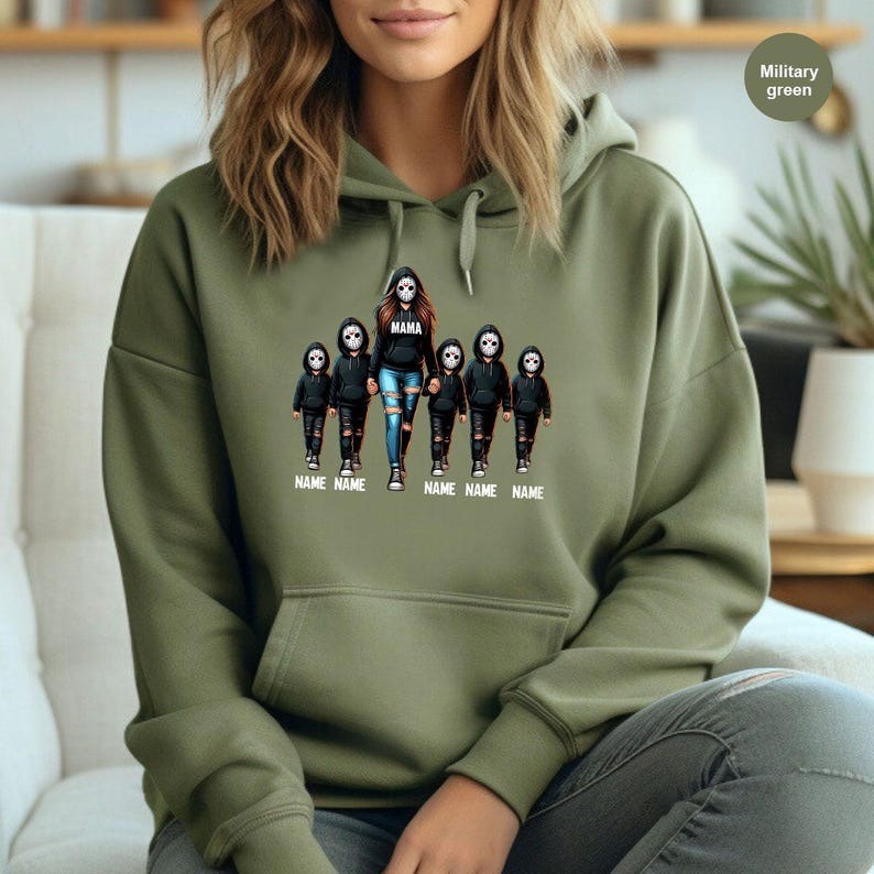 Halloween Horror Mama Custom Kids Name Sweatshirt HCMD0316
