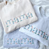 Personalized Floral Mama Embroidered Sweatshirt with Kid Names on Sleeve Mother's Day Gift HCMD0050