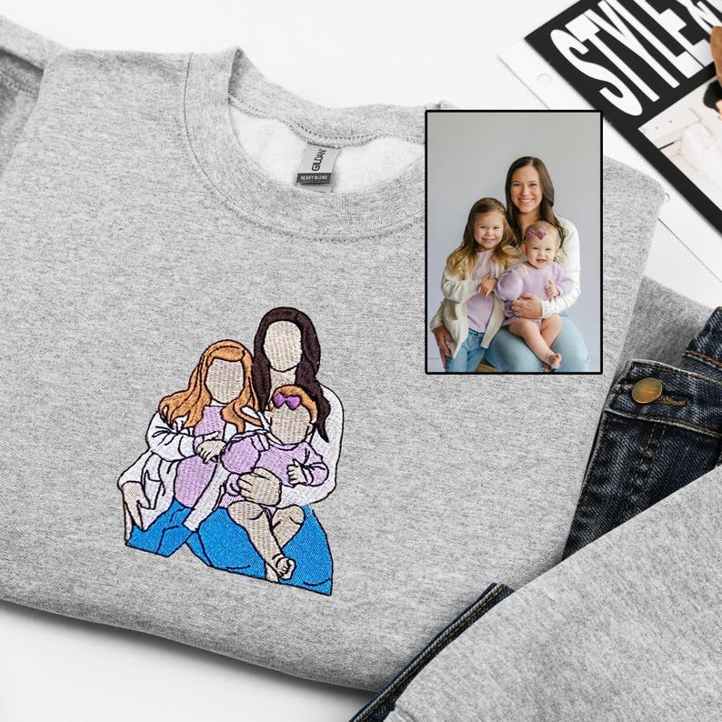 Personalized Sweatshirts with Photo Embroidered Mothers Day Photo Sweatshirt HCMD0297