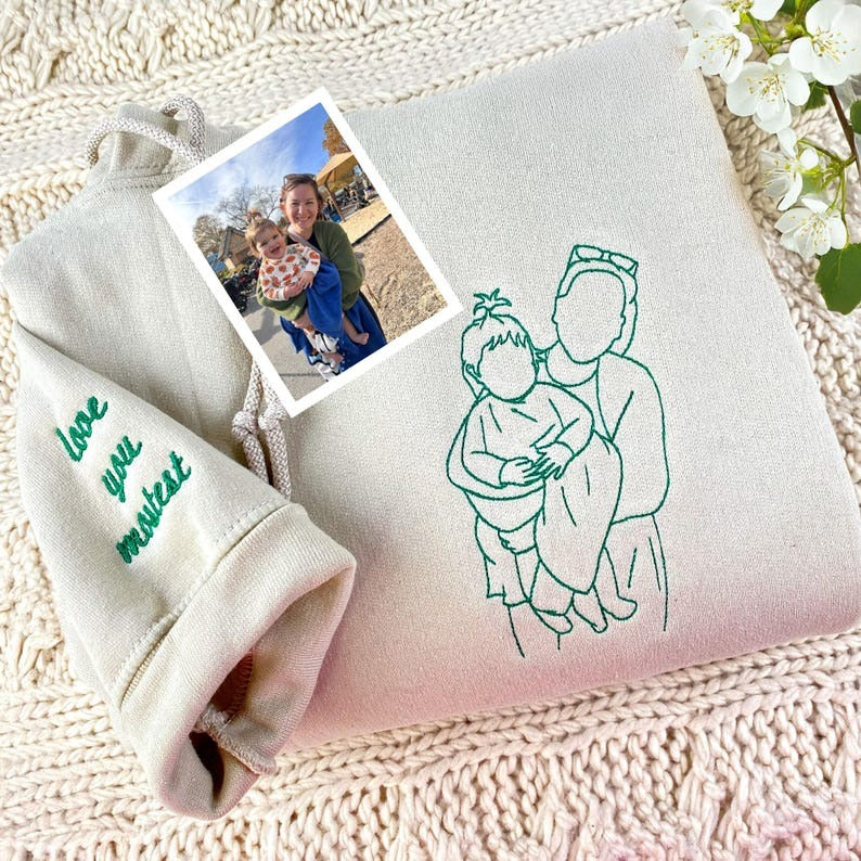 Personalized Sweatshirts with Photo Embroidered Mothers Day Photo Sweatshirt HCMD0297