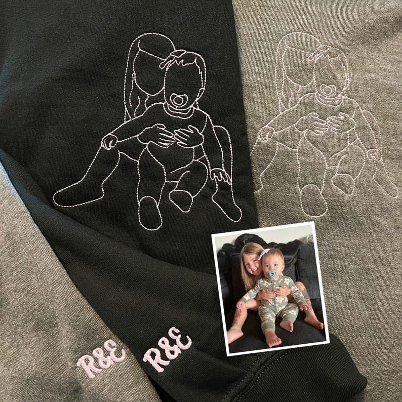 Personalized Sweatshirts with Photo Embroidered Mothers Day Photo Sweatshirt HCMD0297