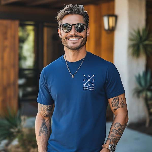 Personalised T-shirt with the Child's Name and Year of Birth Father's Day Gift HCMD0310