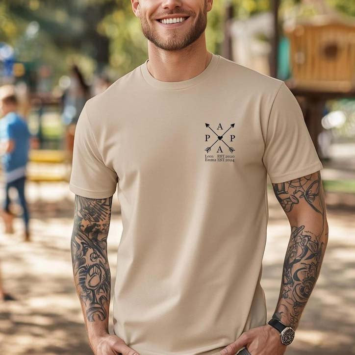 Personalised T-shirt with the Child's Name and Year of Birth Father's Day Gift HCMD0310