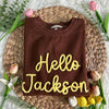 Chenille YARN EMBROIDERED Sweatshirt Chenille Game Day Fuzzy Letter Team Spirit Shirt  HCMD0321