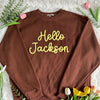 Chenille YARN EMBROIDERED Sweatshirt Chenille Game Day Fuzzy Letter Team Spirit Shirt  HCMD0321