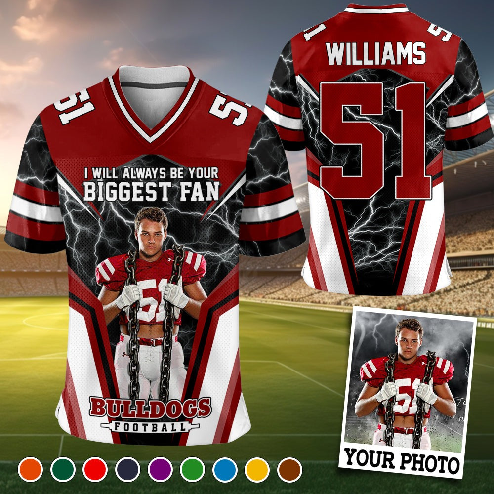 I Will Always Be Your Biggest Fan Personalized All Over Print Football Jersey For Football Mom Grandma Sport Family HCMD0318
