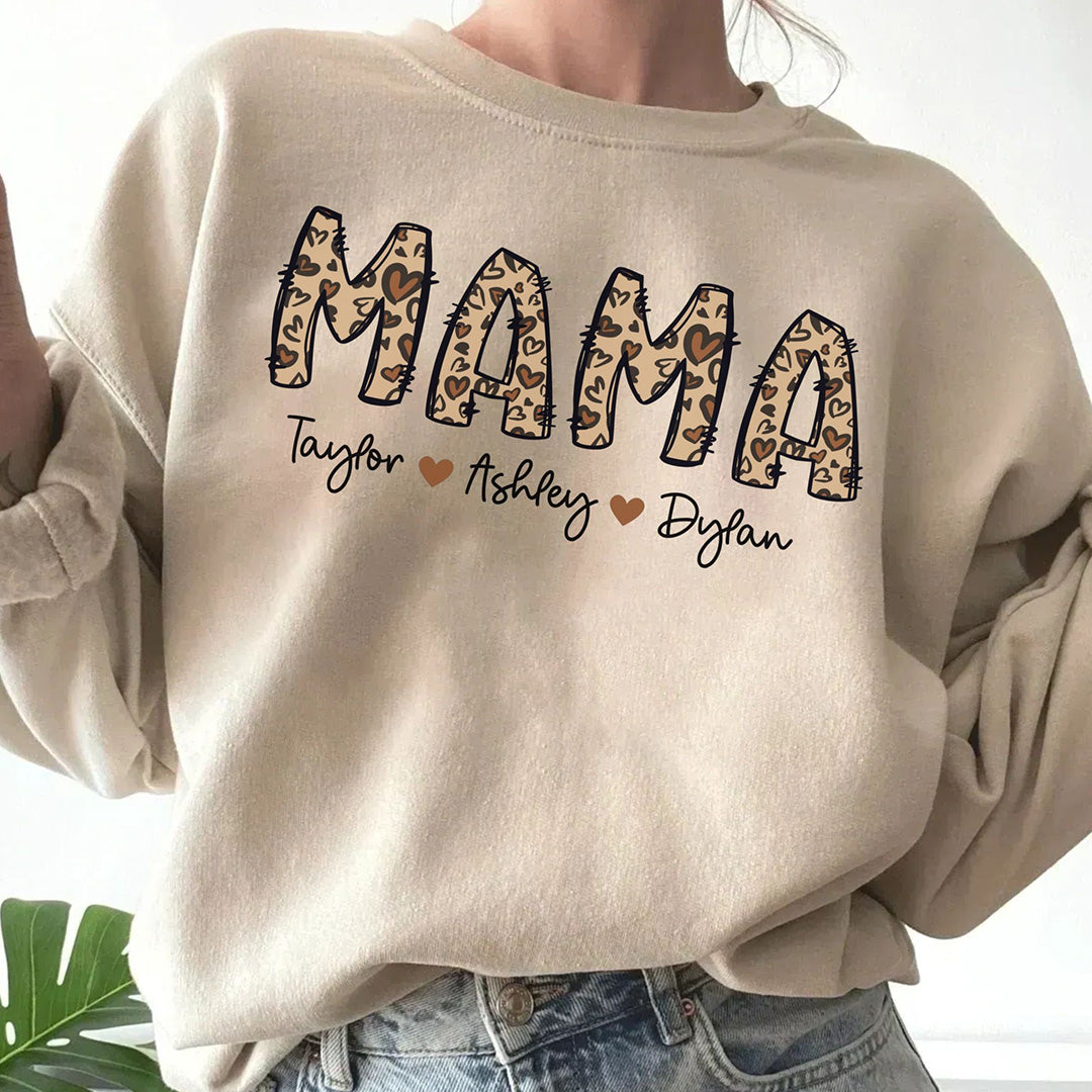Hugcustom Personalized Mama Sweatshirt with Kids Names