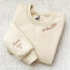 Custom I Wear My Heart On My Collar Mama Sweatshirt with Kids Name on Sleeve CEMS1109