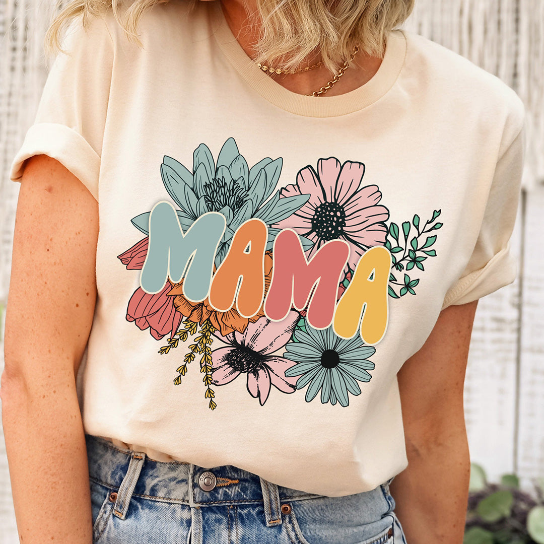 Hugcustom Retro Floral Mama Shirt