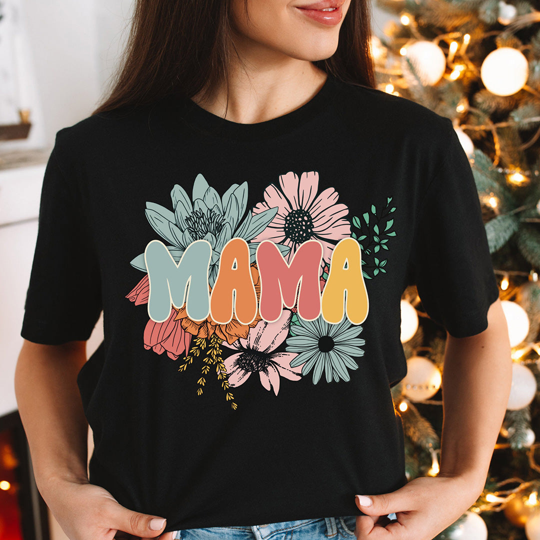 Hugcustom Retro Floral Mama Shirt
