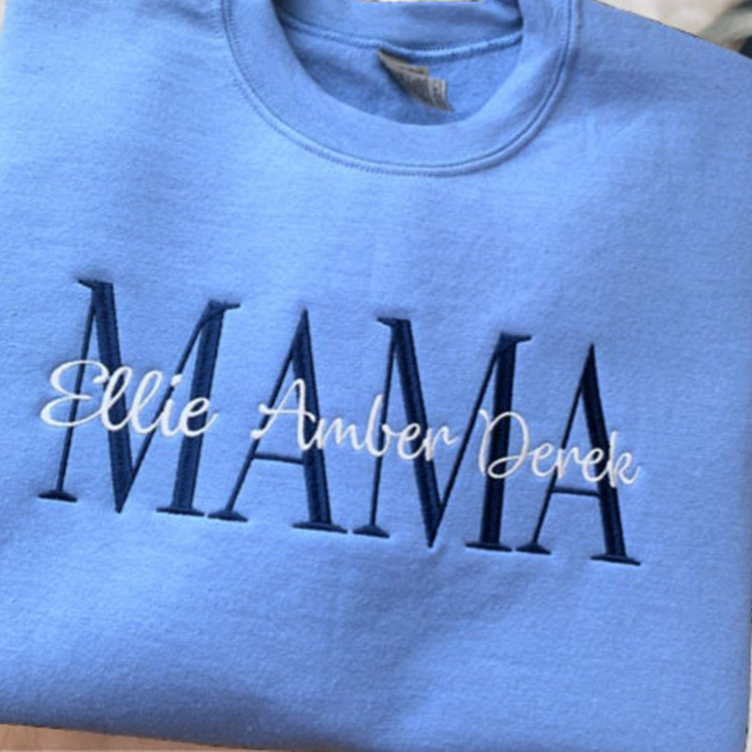Hugcustom Personalized Mama Sweatshirt with Kids Names For Mom Grandma