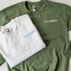 Sweatshirt mit Kapuze, benutzerdefinierter Stickerei mit römischen Ziffern und Datum und intimen Sprüchen auf den Ärmeln HCVD11B 