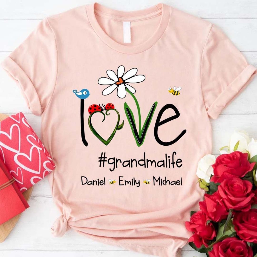 Personalized Love Mimi Sweatshirt with Grandkids Names On Sleeve CEMS1084