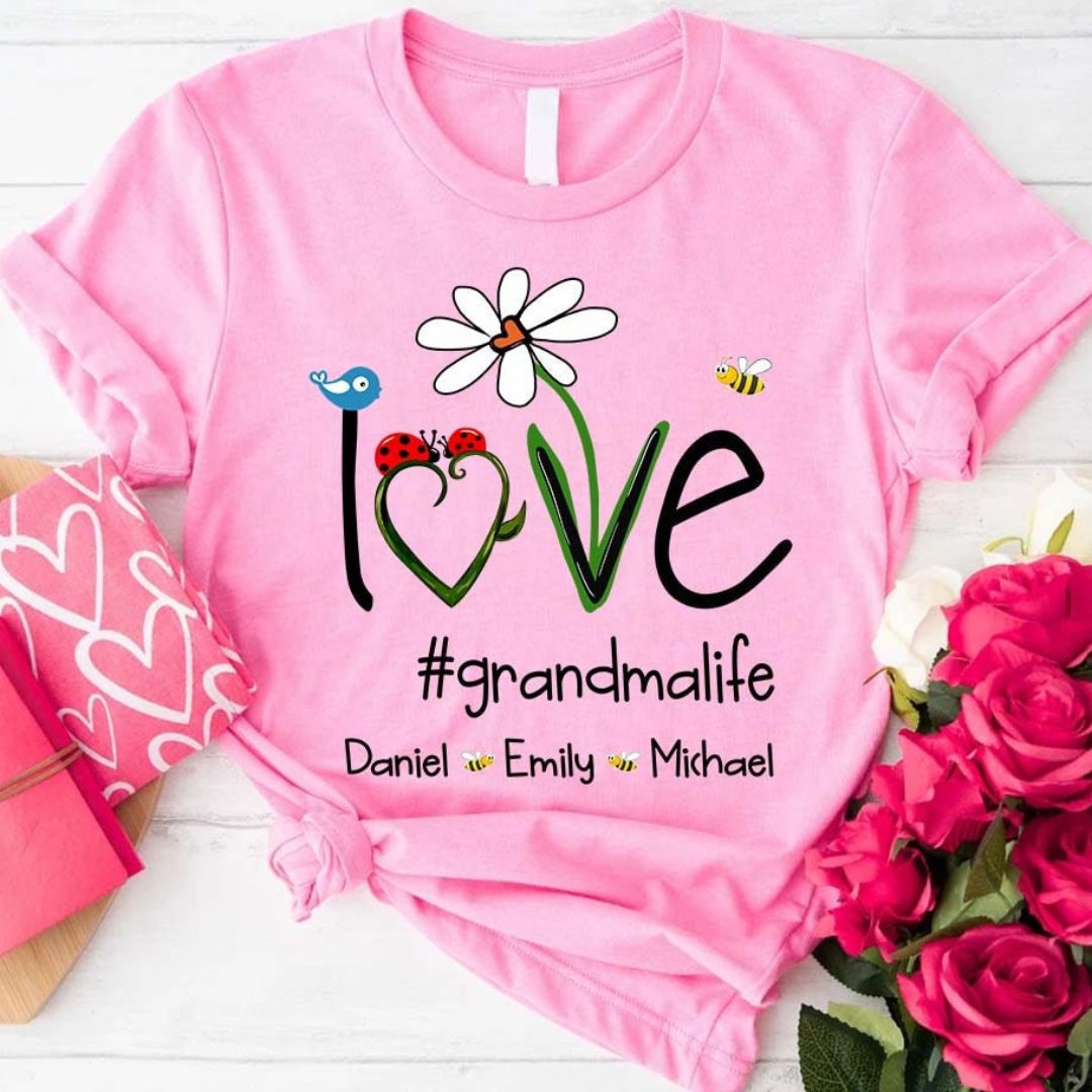 Personalized Love Mimi Sweatshirt with Grandkids Names On Sleeve CEMS1084