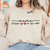 Custom I Wear My Heart On My Collar Mama Sweatshirt with Kids Name on Sleeve CEMS1109