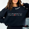 Custom I Wear My Heart On My Collar Mama Sweatshirt with Kids Name on Sleeve CEMS1109