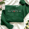 Custom I Wear My Heart On My Collar Mama Sweatshirt with Kids Name on Sleeve CEMS1109