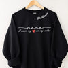 Custom I Wear My Heart On My Collar Mama Sweatshirt with Kids Name on Sleeve CEMS1109
