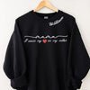 Custom I Wear My Heart On My Collar Mama Sweatshirt with Kids Name on Sleeve CEMS1107