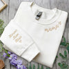 Custom Mama Embroidered Sweatshirt Mom Shirt with Kids Names Sleeve CEMS1104