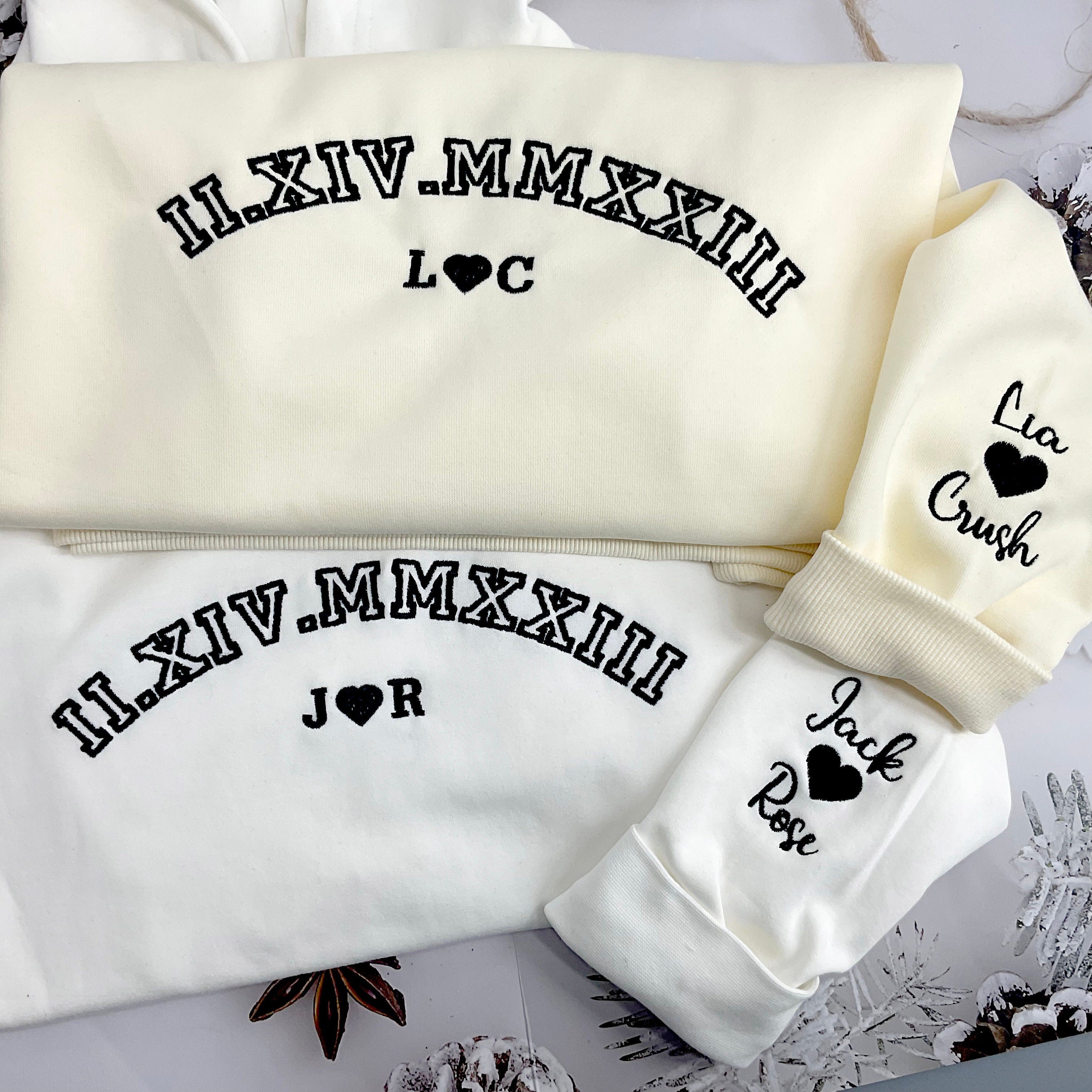 Custom Embroidered Sweatshirt for Couples and Spouses Perfect Gift for Your Significant Other HCVD14